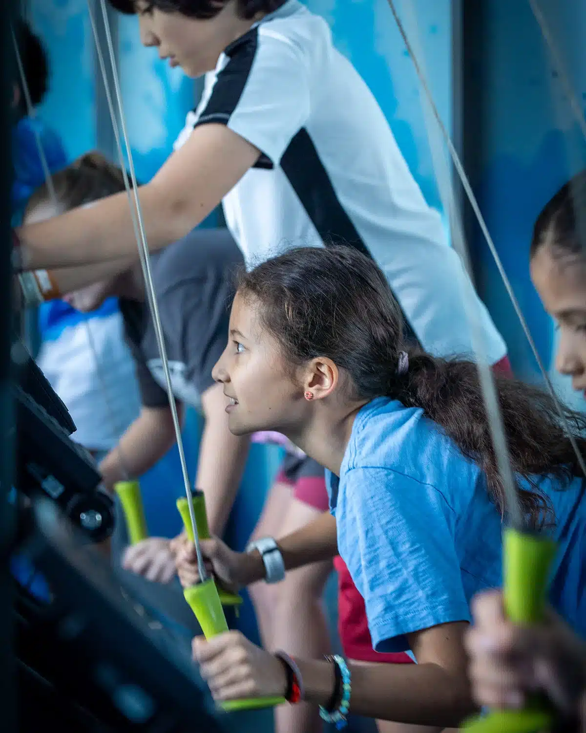 Children exercising together during a youth fitness class